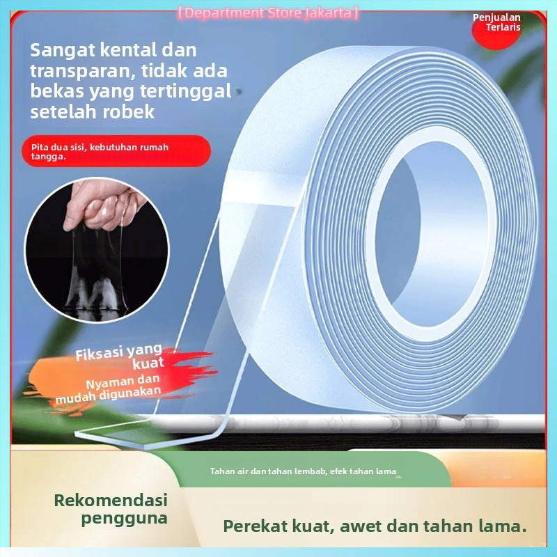

Department Store Jakarta】 Lem Double Side Reusable,Lem Nano, Bening Nano Gel Perekat,Erekat Bening Tahan Air Acrylic Elastis,Nano Double Tape Bening Kuat Serbaguna