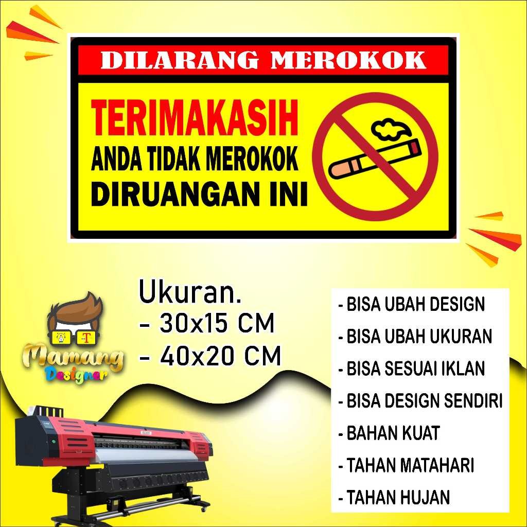 

Backdrop Cetak Sticker Tempelan Dilarang Merokok Bahan Bagus Kuning