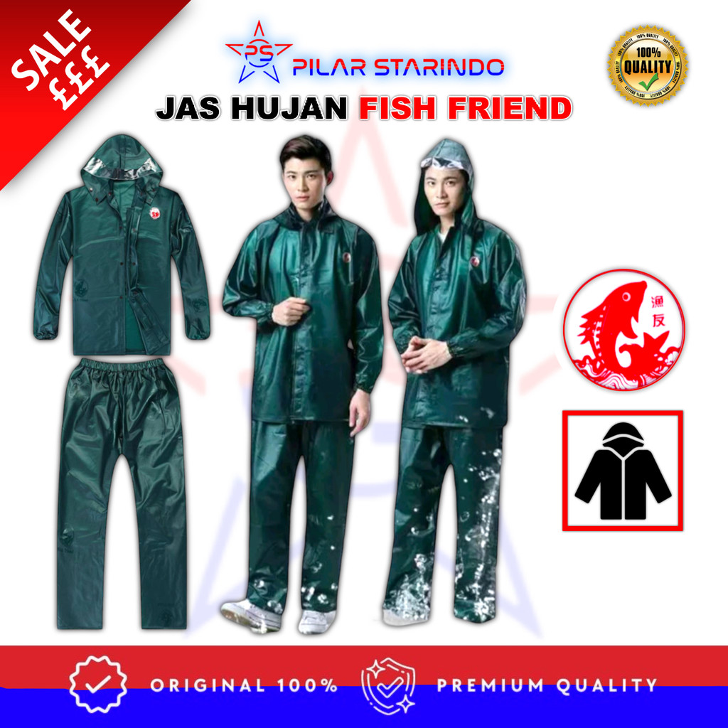 PILAR JAS HUJAN FISH FRIEND JAS HUJAN KARET JAS HUJAN KAPAL CAP IKAN YUYOU
