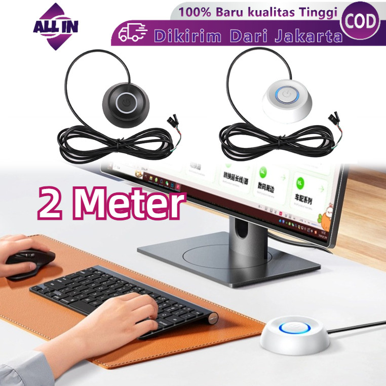 2 Meter Tombol Push on Kabel Power Button Tombol Switch Pc Kabel Tombol Powe Desktop Case Tombol / P