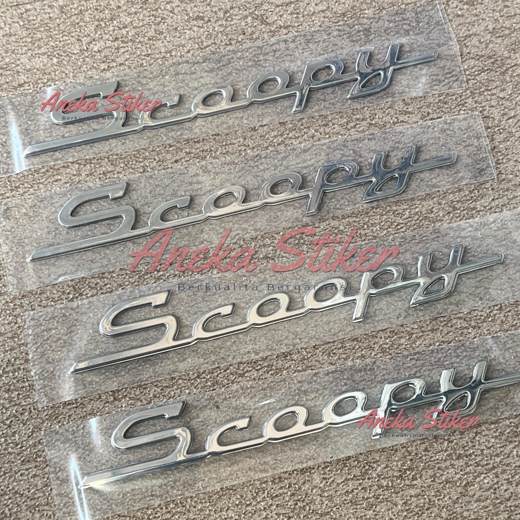 Logo Emblem Honda Scoopy  3D 2014-2016 sepasang kanan kiri timbul Original Berkualitas Termurah