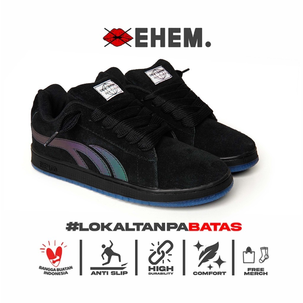 Ehem - Sepatu Sneakers Unisex Pria Wanita Nankatsu Black Rainbow