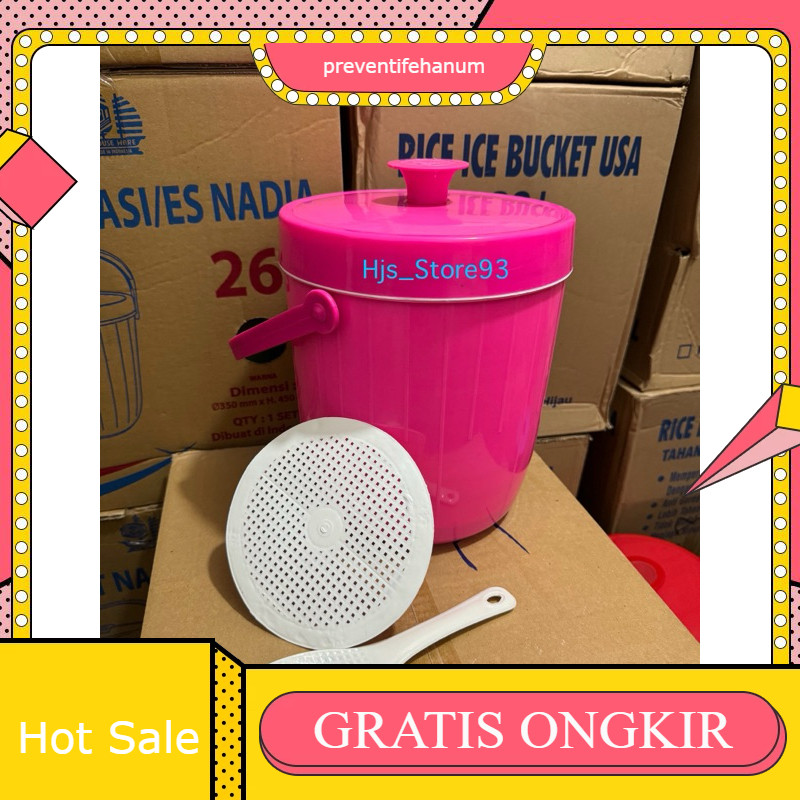 tempat nasi rice bucket 8,5L usa / termos nasi 8.5 Liter / tempat es batu / tempat es cristal tahan 