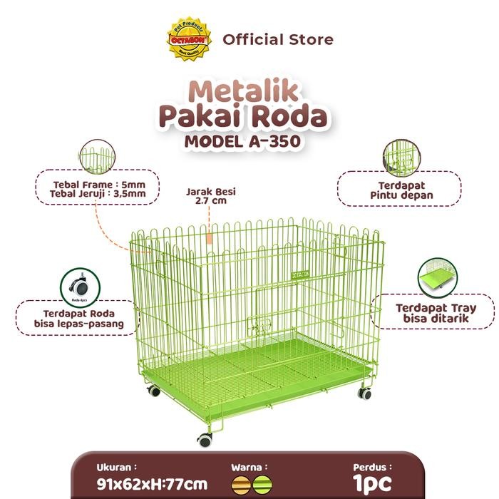 KANDANG OCTAGON - Kandang Atas Terbuka | Kandang Pagar Anjing - A-300 (88x61,5x65cm) - Warna Reguler