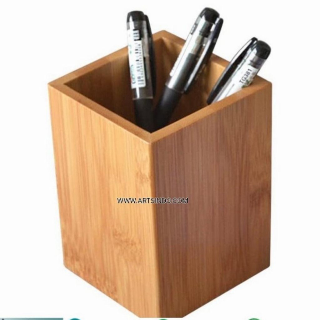Tempat pensil / bumbu / sendok meja Kayu Jati Asli