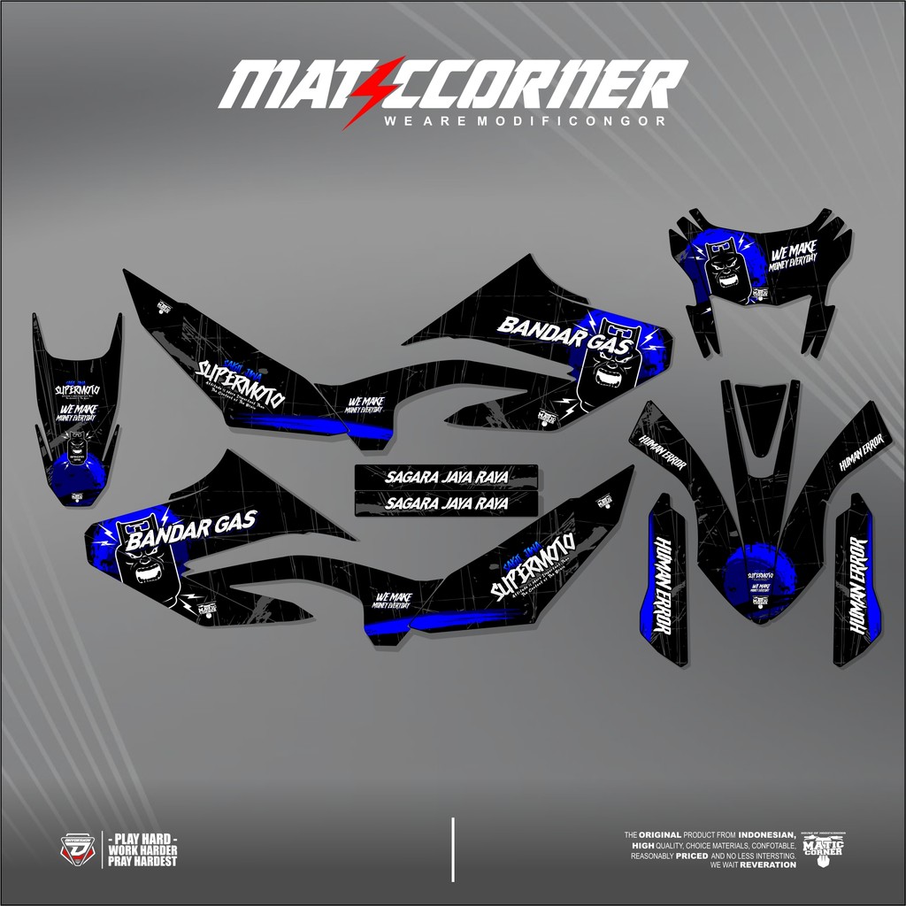 DECAL CUSTOM YAMAHA WR155 VERSI BIRU & MERAH