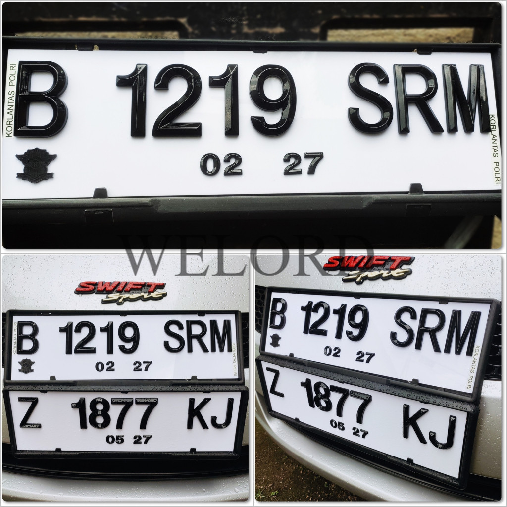 Plat Nomor Mobil Akrilik Timbul Mewah Gratis Dudukan