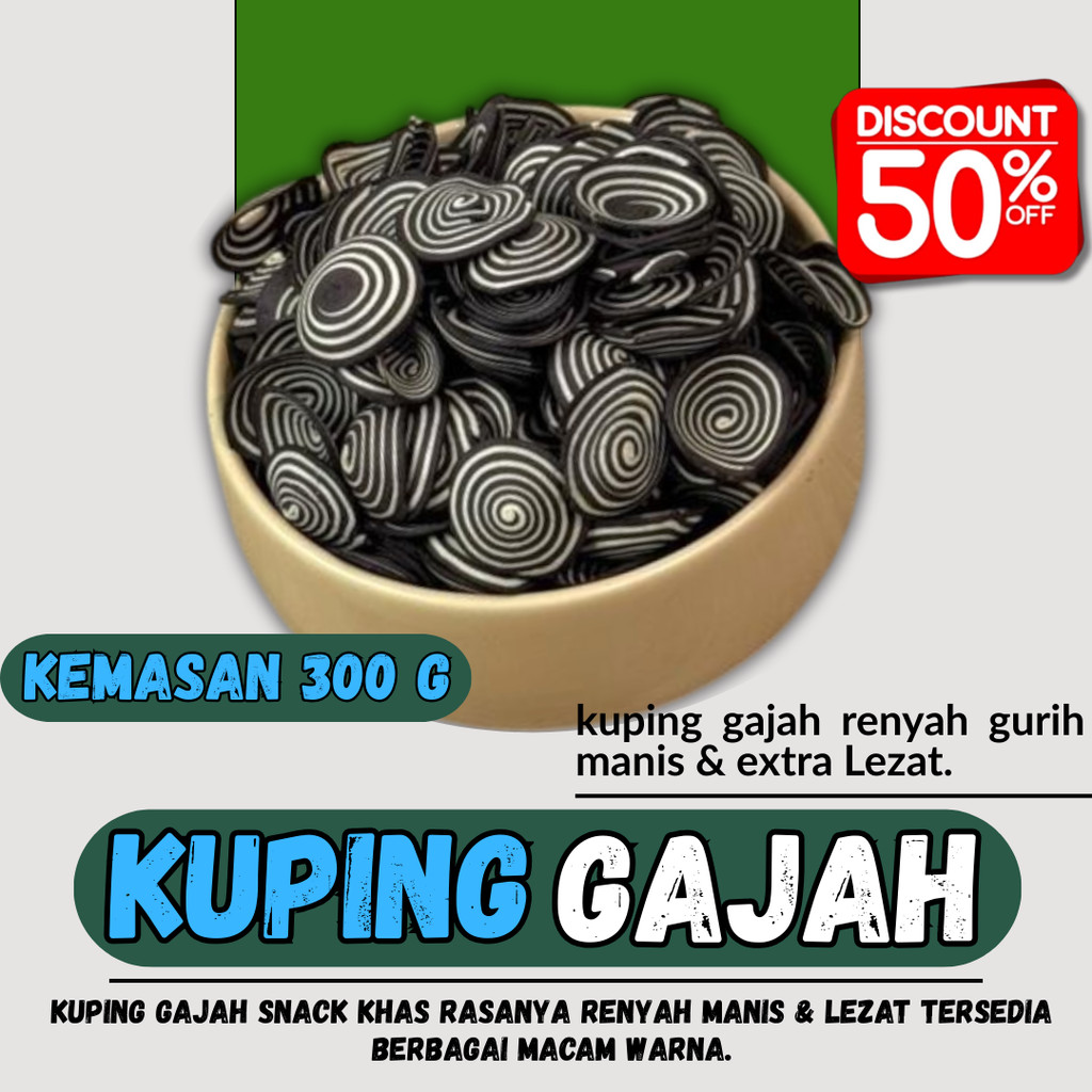

Kuping Gajah mini 300gram kuping gajah contong mini cemilan Renyah Manis lezaat