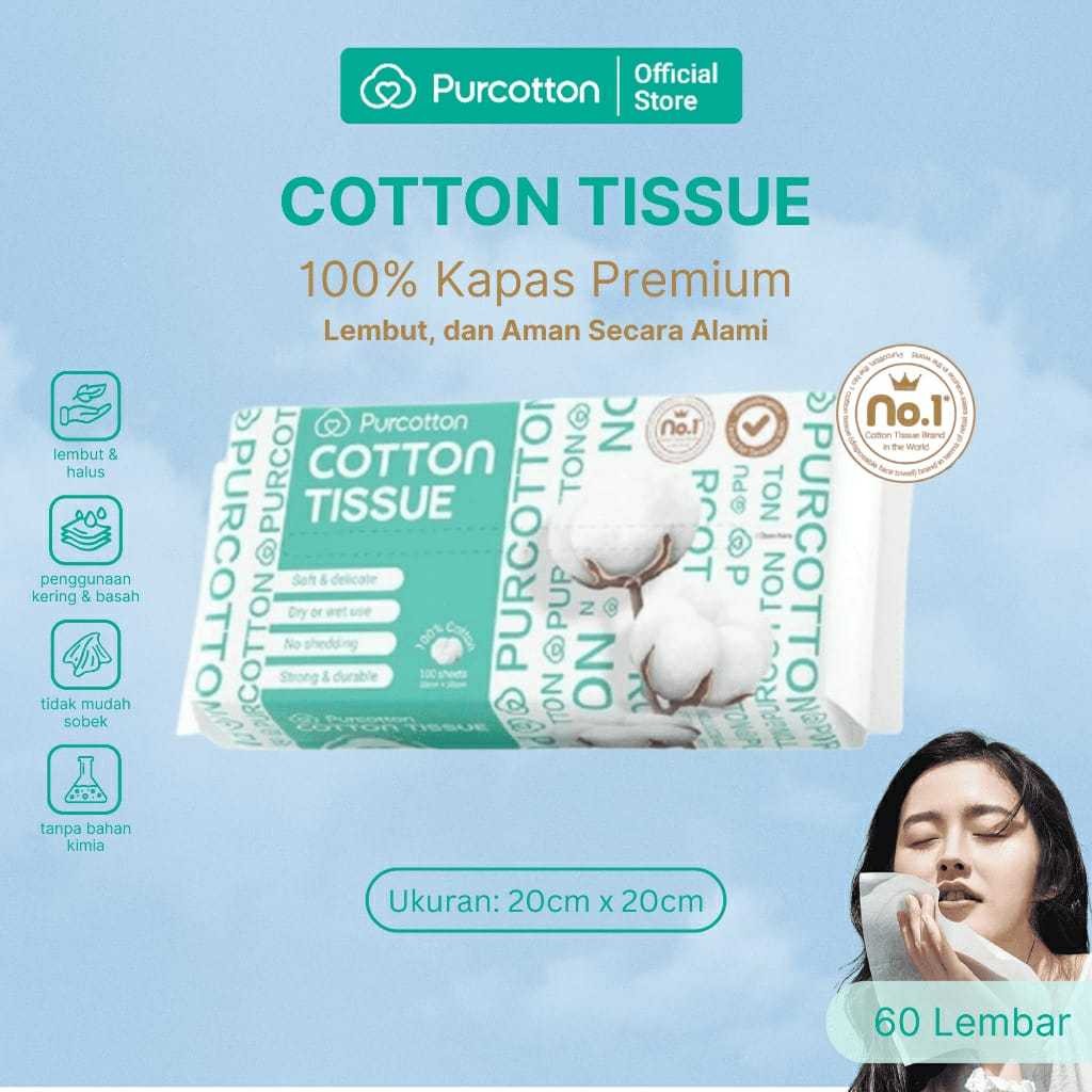 PURCOTTON-COTTON TISSUE 45GSM 60CT 20*20 (1 PACK)