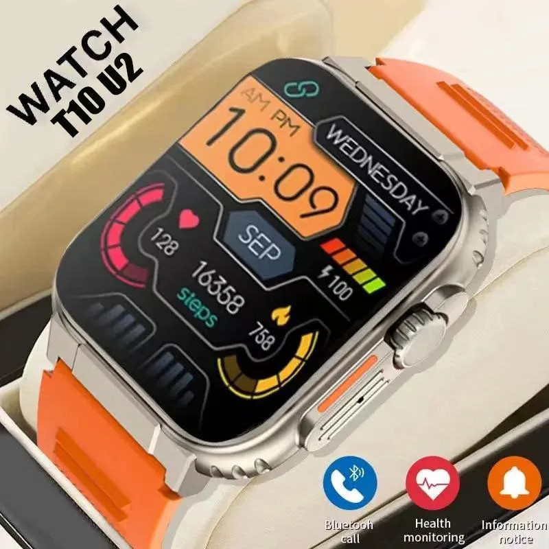 2025 Smart Watch T10 Ultra 2 Men Women  2.2” Series 8 Screen Compass Waterproof For Apple Watch IWO 