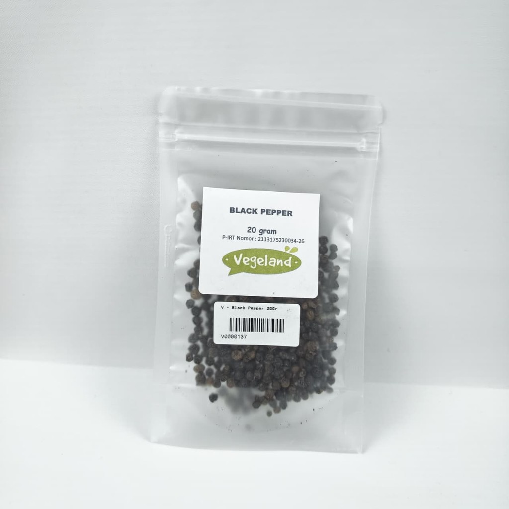 

Black Pepper Vegeland 20Gr Lada Hitam