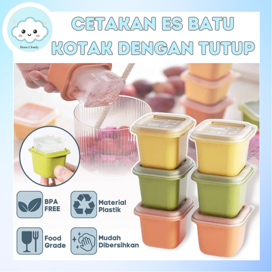 Alat Pencetak Puding Agar-Agar Cetakan Es Batu Bentuk Kotak Kecil Dengan Tutup Jelly Cokelat Yogurt 