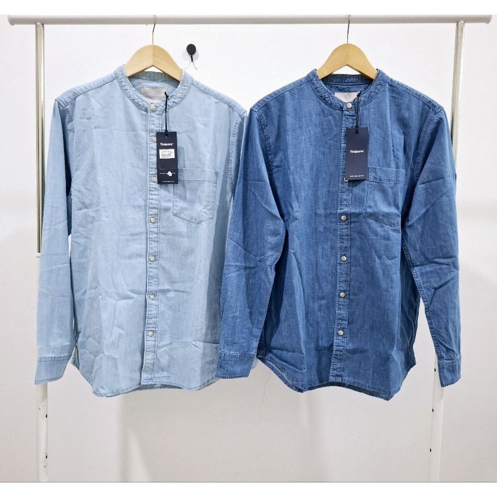 TIRAJEANS KEMEJA KOKO LENGAN PANJANG  DENIM ORIGINAL