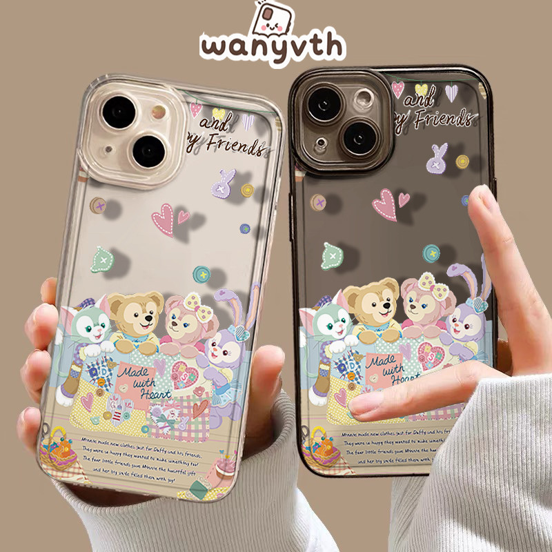 Casing IPhone Beruang Duffy Transparan Soft Fashion Cocok untuk Case iPhone 13 11 15 12 14 16 Pro Ma