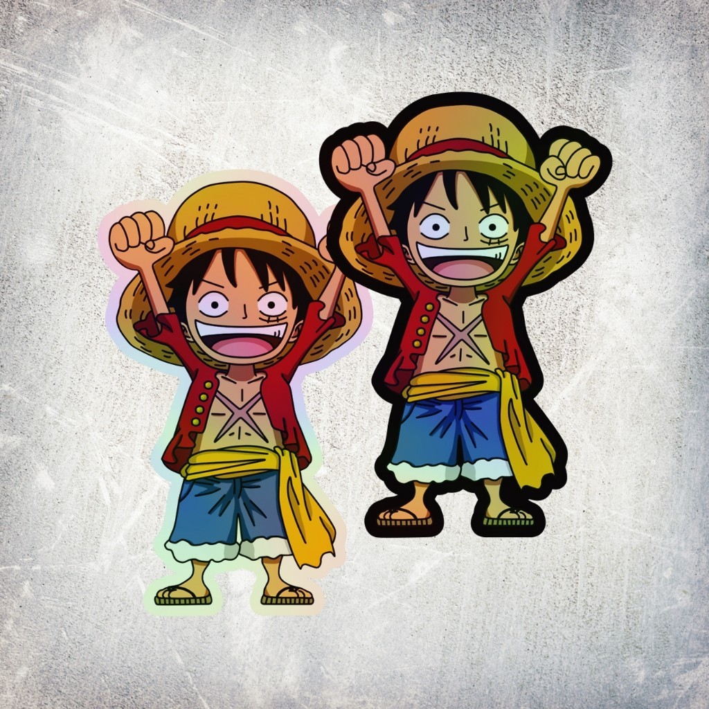 Sticker Hologram Anime Chibi Monkey D Luffy One Piece