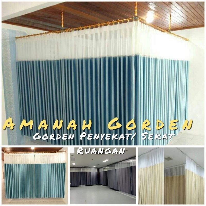 IKAL - Gorden Penyekat Ruangan Model Kombinasi Jaring/Puring Bahan Gorden Import Untuk Sekat Pasien,