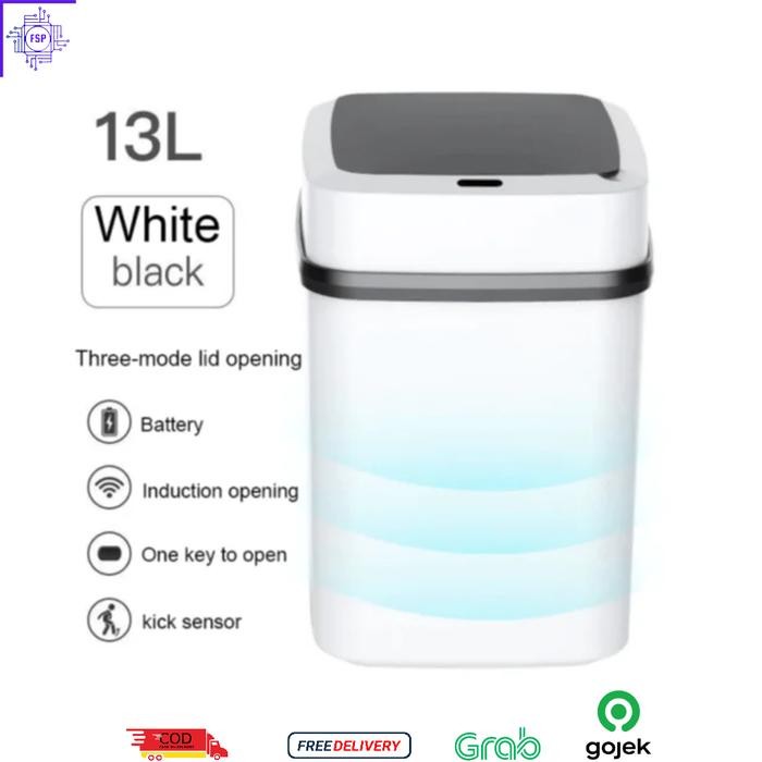 

Tempat Sampah Sensor Otomatis 13L Smart Touch Trash Bin Electric - Baterai Biasa