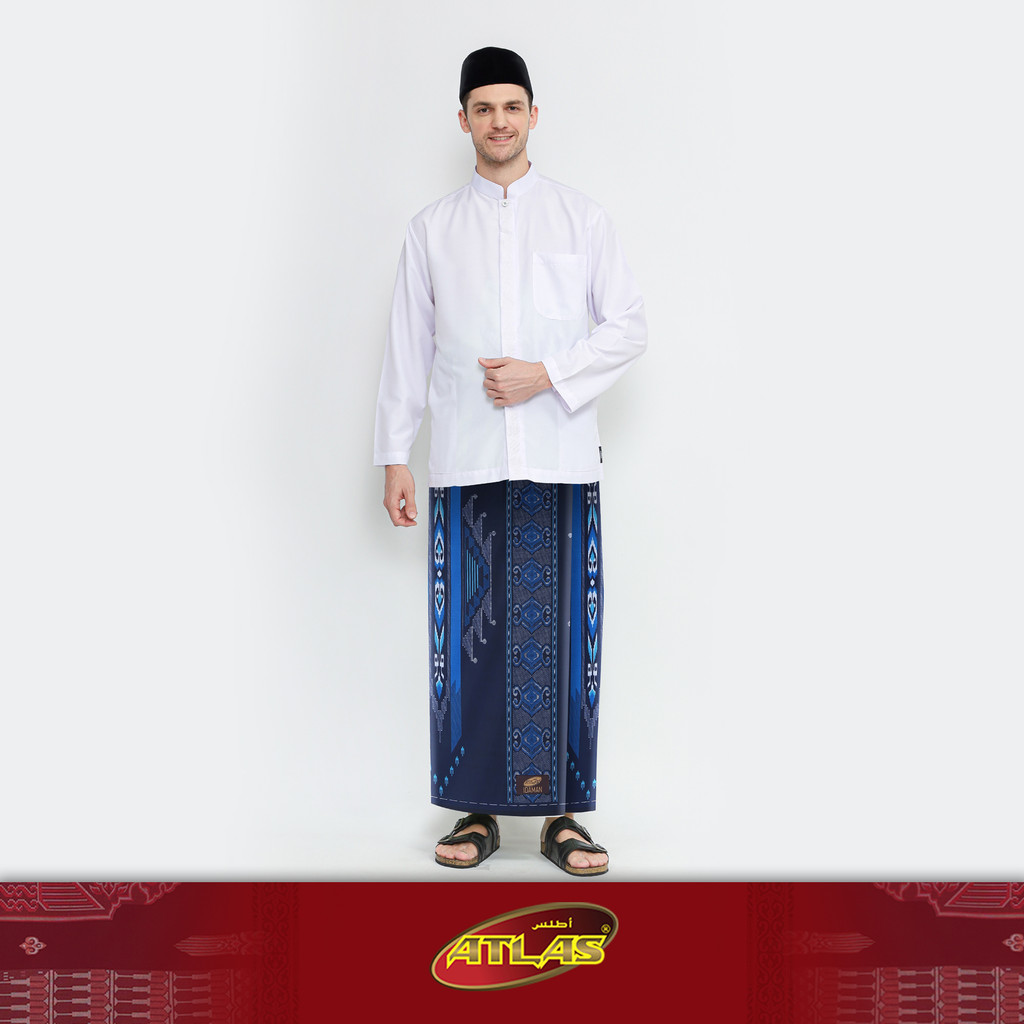 Sarung ATLAS Idaman 555 Harmoni Motif BHS SGT Navy