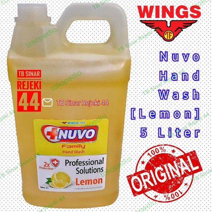 MUMPUNG PROMO NUVO Hand Wash Jerigen 5 Liter Cairan Sabun Cuci Tangan Wings Hand Soap - Nuvo Kuning 