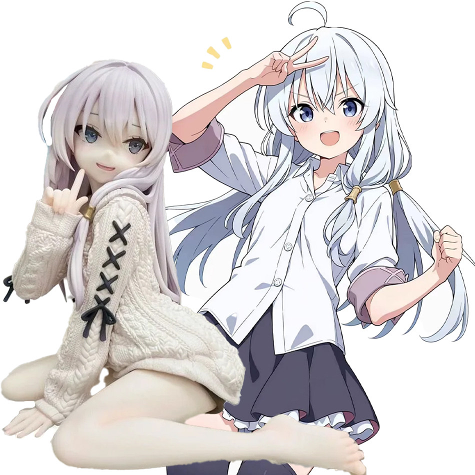 The Journey of Elaina Anime Figures GK Model Elaina Sweater Doll Action Figure Room Decor Gift Toys 