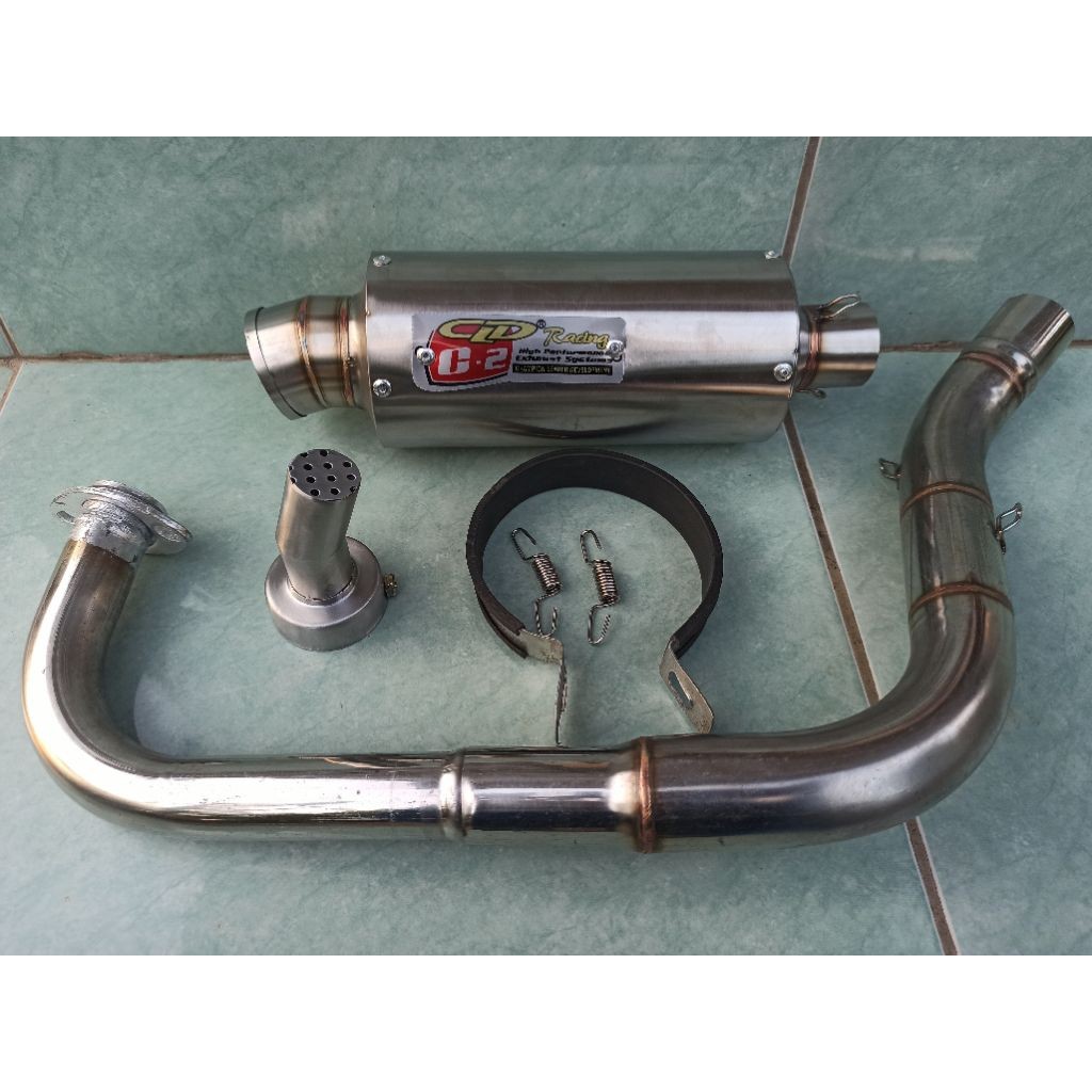 PAKET KOMPLIT knalpot CLD C2 BULAT fullset inlet 38mm + DB killer all matic Mio Scoopy Vario Beat n 