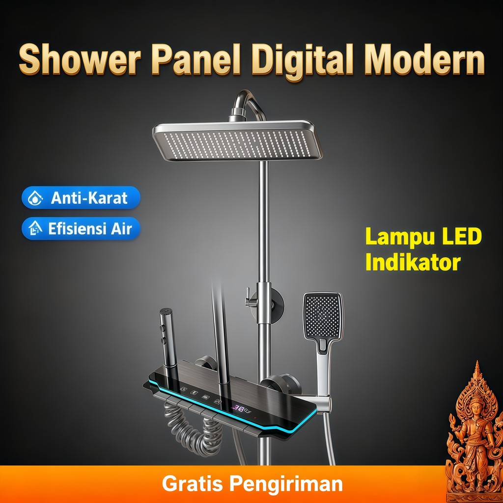 Set Keyboard Piano MewahShower Set Kamar Mandi Rain ShowerSet Shower Air Panas Dingin Alat Shower Ka