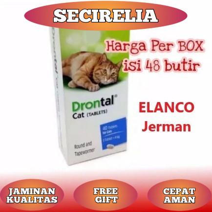 Drontal Cat 1 BOX isi 48 tab / obat cacing kucing