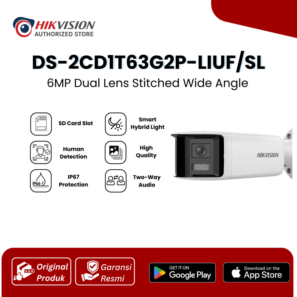 HIKVISION DS-2CD1T63G2P-LIUF/SL IP KAMERA 6MP DUAL LENS WIDE ANGLE SMART HYBRID LIGHT BULET