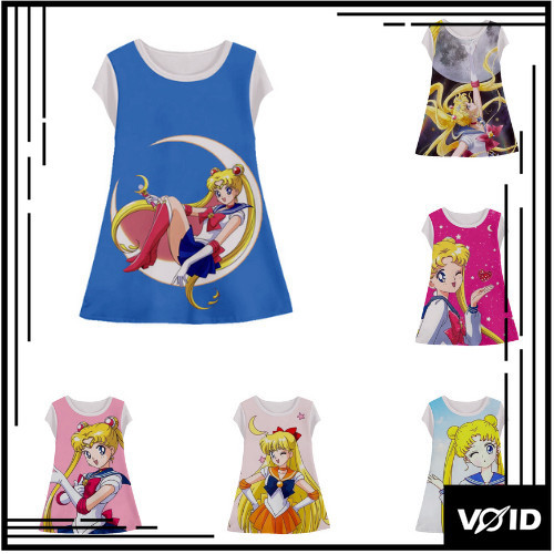 Tunik Anak Sailor Moon Dress Animasi 3d Lucu Sailor Moon  Baju Anak Perempuan Usia 1-12 Tahun - Void