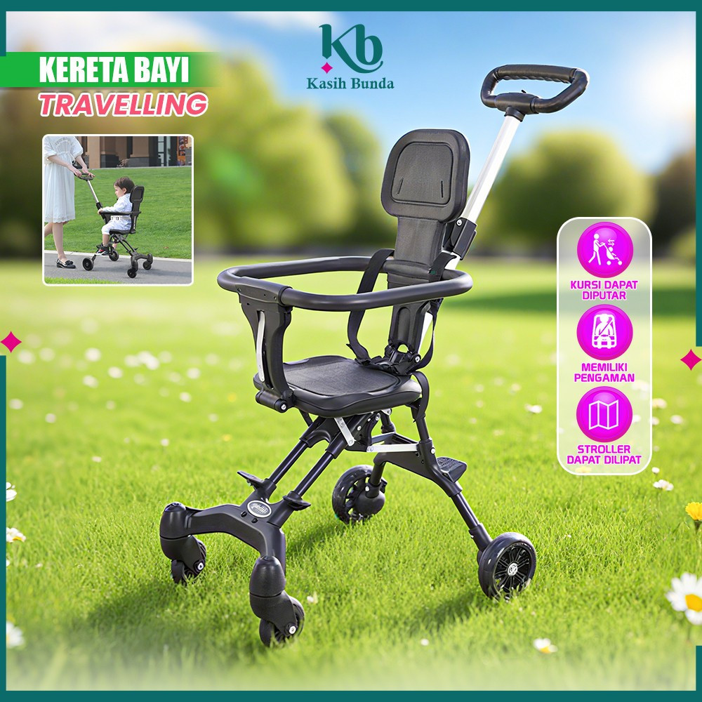Stroller Bayi Lipat Dua Arah Kereta Dorong Bayi Travelling Stroller Cabin Size Stroler Balita Lipat Kereta Dorong Baby Import Bunda C895
