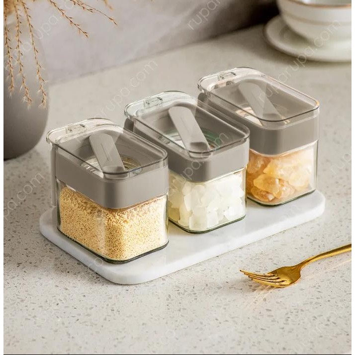 Informa Toples bumbu kaca spice jar condiment container Tempat Bumbu