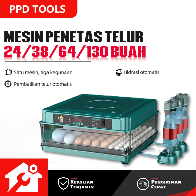 PAWFECT PPD 130 Buah, 64 Buah, 38 Buah, 24 Buah Inkubator Otomatis Penuh Inkubator Ayam Cerdas Tempa