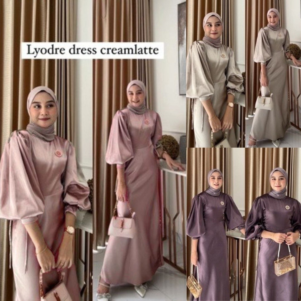 Gamis Polos Velvet Satin Lyodra Dress Kondangan Baju Wisuda Gamis Lamaran Baju Kondangan Simple/Terb