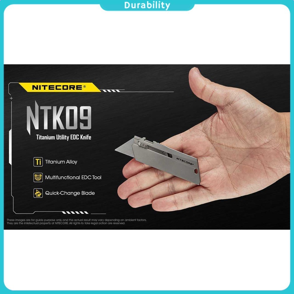 NITECORE Pisau Cutter Quick Change Blade Utility Knife Titanium Alloy - NTK09