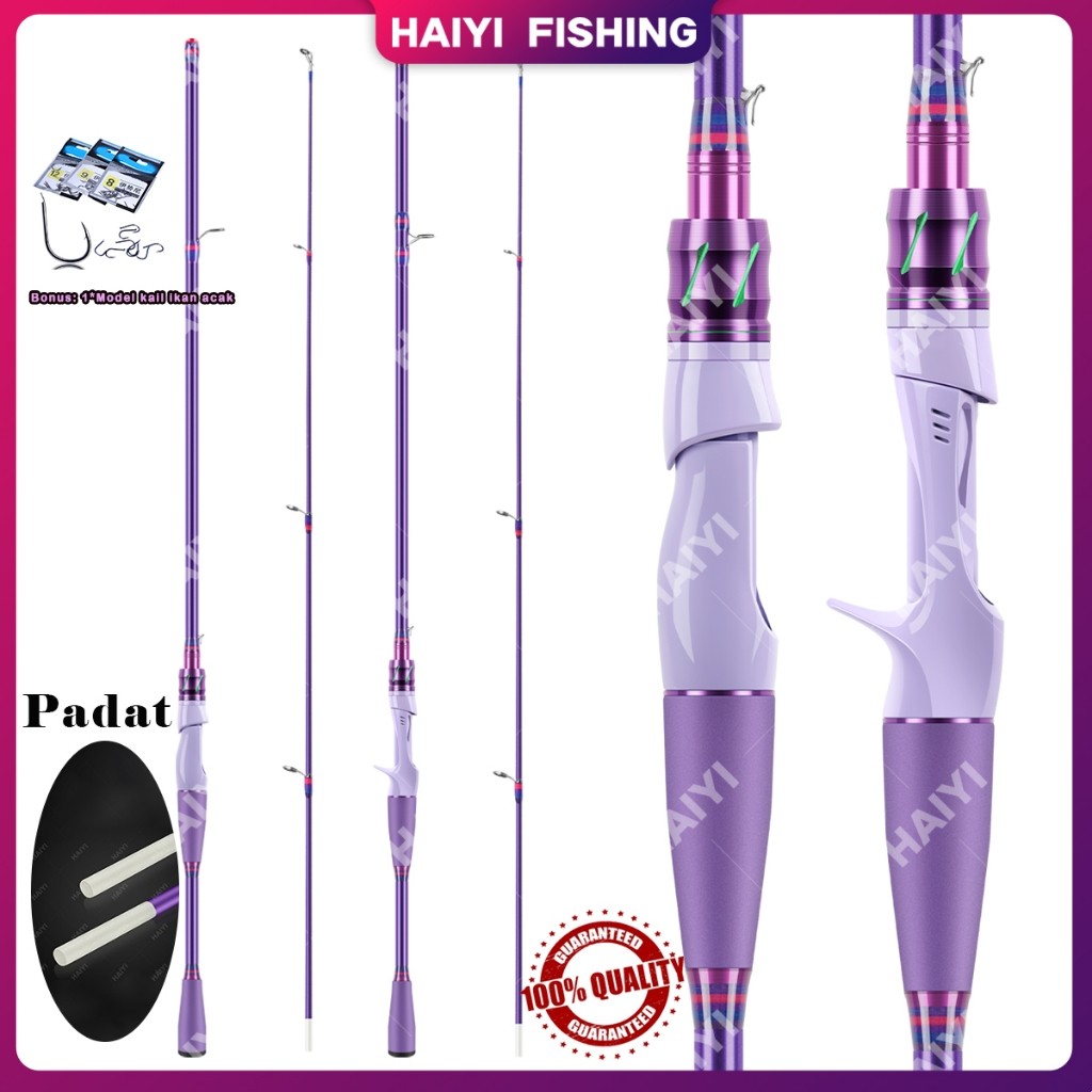 gitata980  HAIYI FISHING Baru Ultra Ringan Casting Rod Medium Joran Pancing Karbon M Gaya Baru Joran