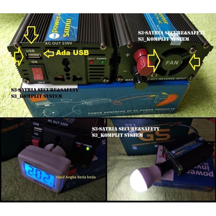 CAR INVETER POWER 500W + USB DC TO AC POWERFULL