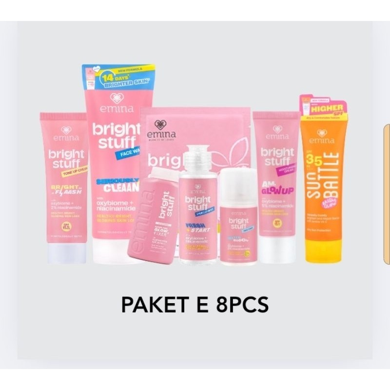 Bisa COD Paket Emina 1 Satu Paket Series Lengkap Komplit Ekonomis / Paket Hemat Emina Bright Stuff U