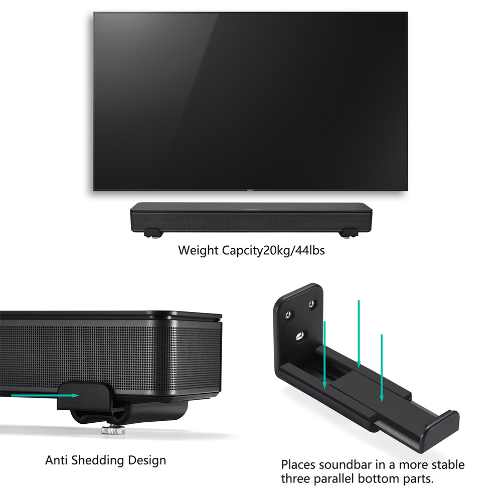 Up To 44lbs Soundbar Speaker Holder Universal Soundbar Speaker Wall Holder Sound Bar Wall Bracket fo