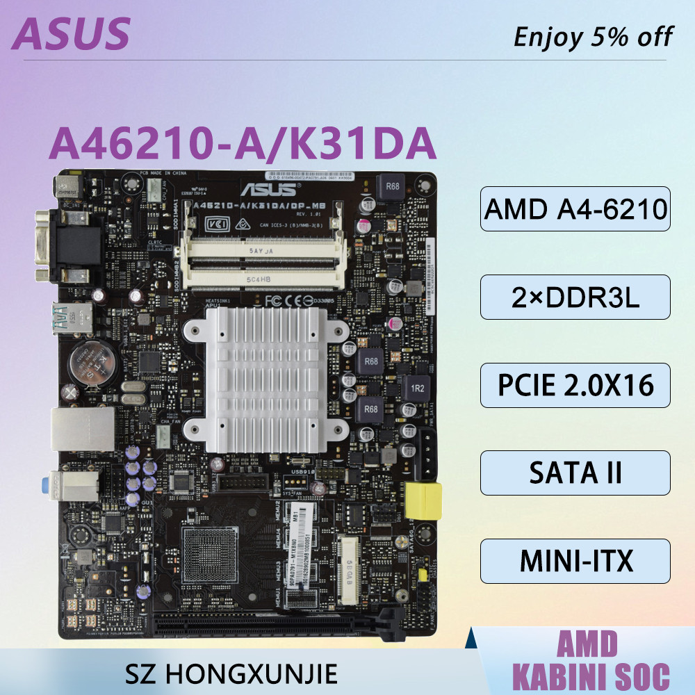 ASUS A46210-A/K31DA/DP_MB AMD A4-6210 Motherboard Support A8-7650K A10-7800 A6-7400K CPU DDR3 PCIE 2