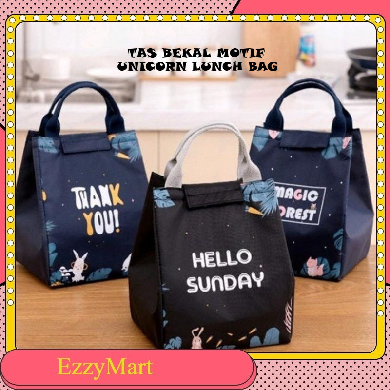 EzzyMart - G4 LUNCH BAG / TAS BEKAL MOTIF UNICORN LUNCH BAG UNICORN