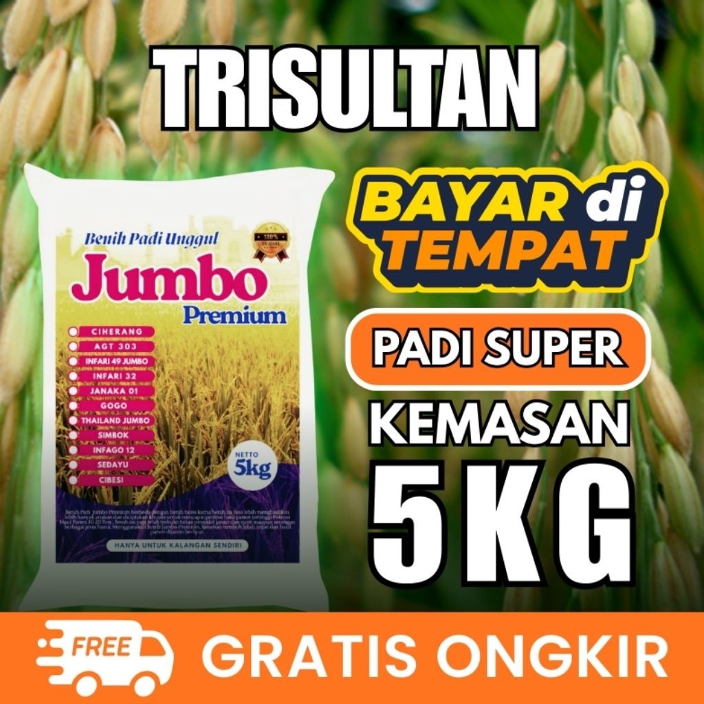 Bibit Benih Padi trisultan kemasan 5kg original
