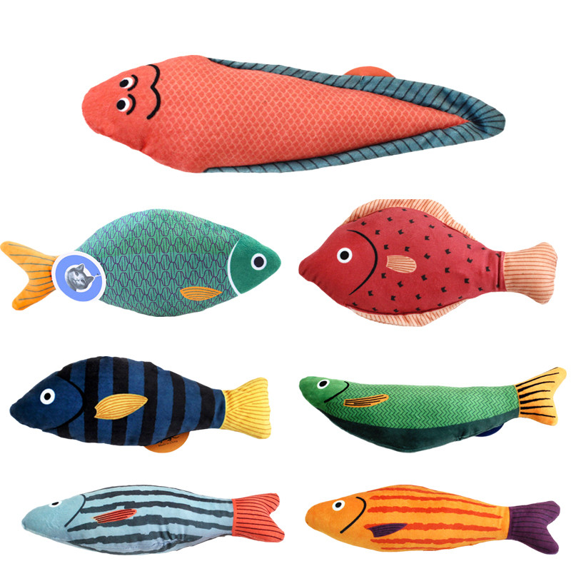 Squeaky Sea Fish Shape Sphynx Cat Toy Catnip Plush Stuffed Pet Toys for Cats Gotas Kitten Ke Funny m