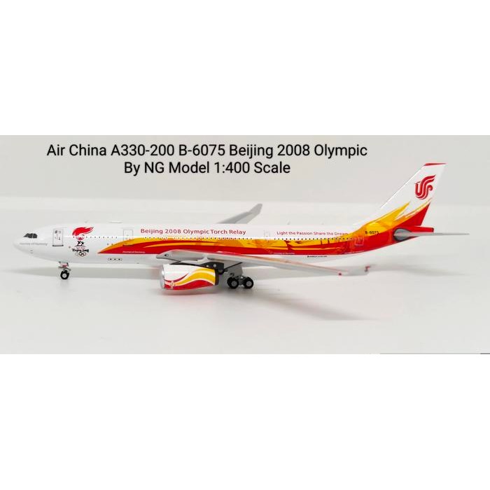 Air China A330-200 B-6075 Beijing 2008 Olympic By NG Model 1:400 Scale TKsb99
