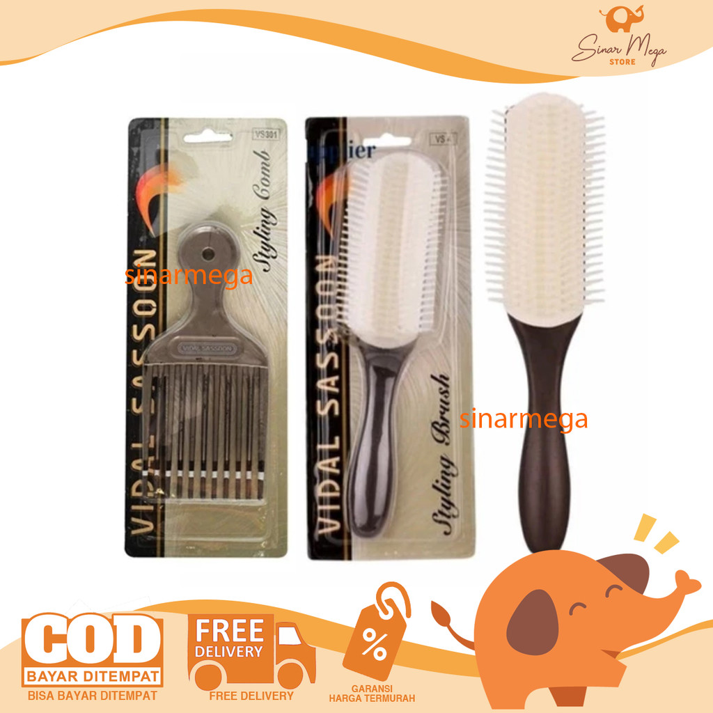 VIDAL Sassoon Styling Brush - Comb  | Sisir Rambut Sisir Salon, Sisir Blow Vidal