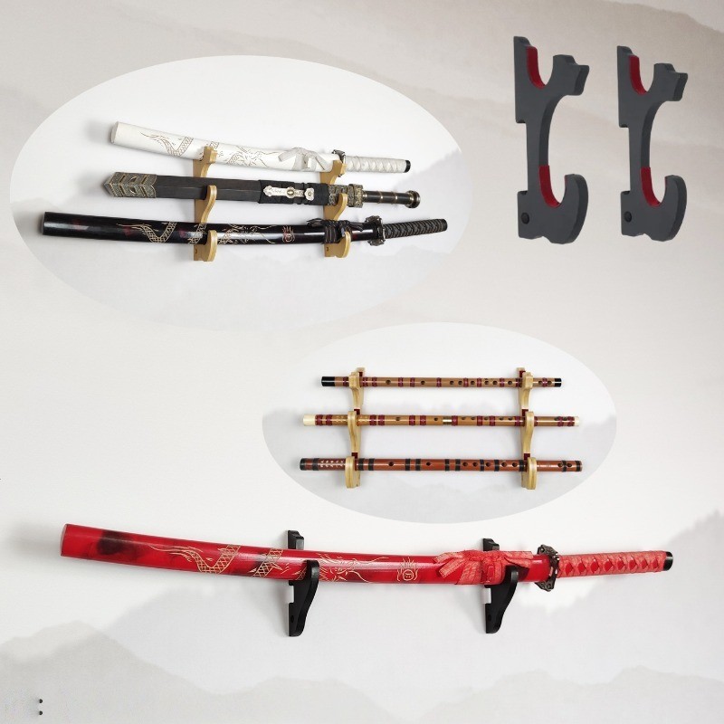 1/2/3 Layer Katana Sword Stand Holder Japanese Samurai Sabre Wall Shelf Katana Tanto Sword Hook Supp
