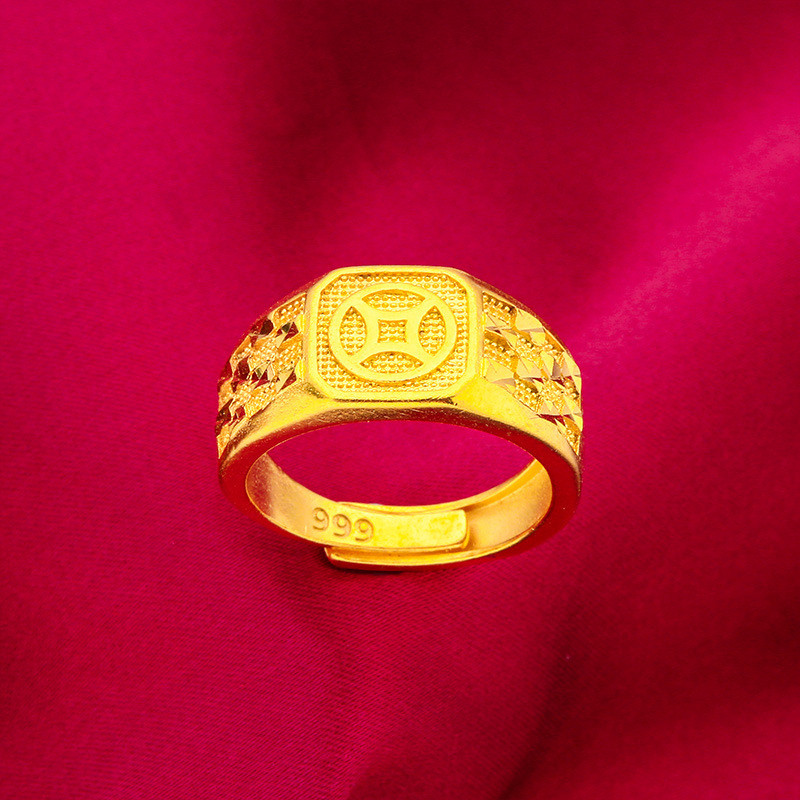 Cincin dominan pria pasir emas Vietnam cincin matte cincin koin pria