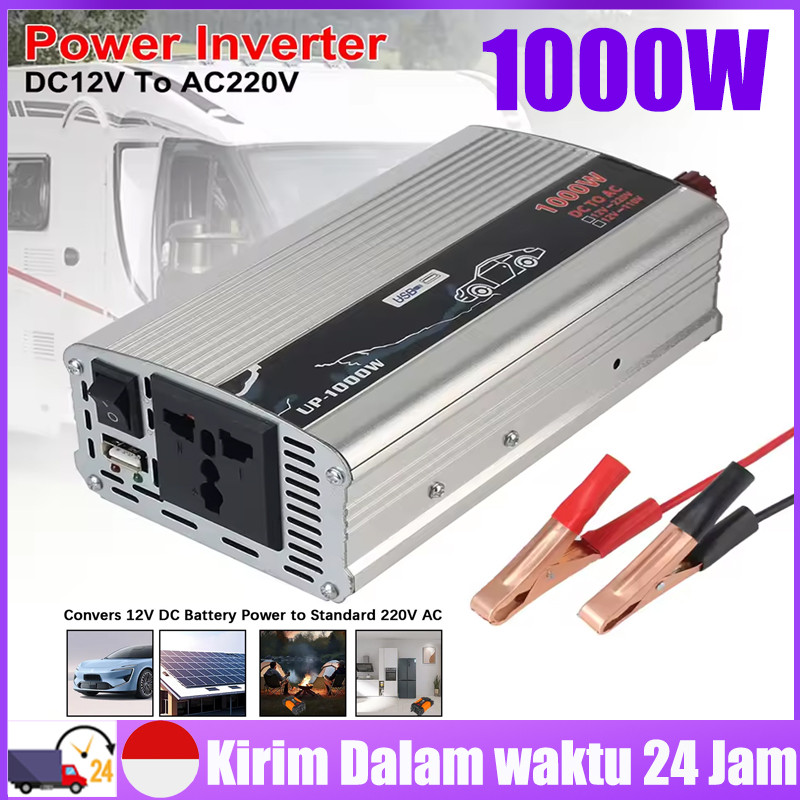 Power Inverter 220 Watt 1000 Watt inverter 1000W Inverter DC 12V To AC 220V Lampu Kipas Angin Charge