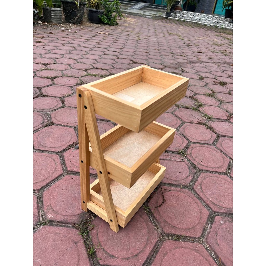 Rak bumbu dapur | rak serbaguna | rak portable | rak susun | rak susun 3 | rak kayu | rak estetik | 