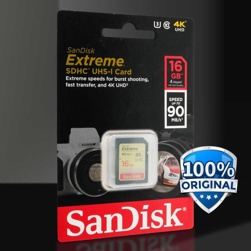 SanDisk Extreme SDHC/XC UHS-I Card V30 Class 10 90MB/s - SDSDXNE