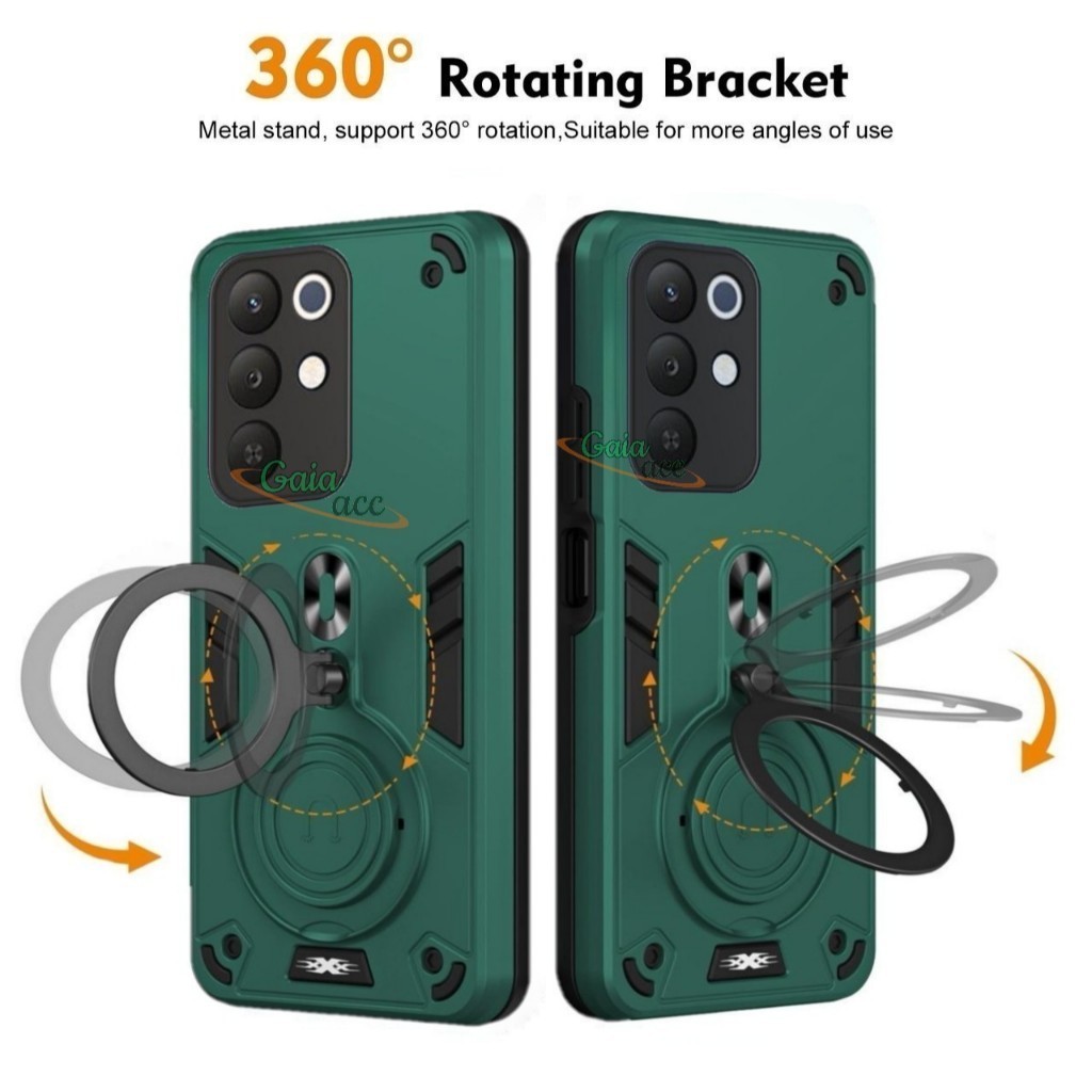 for REALME C85 Case Magnetic Ring Pro Camera Carbon Fiber Rotasi 360